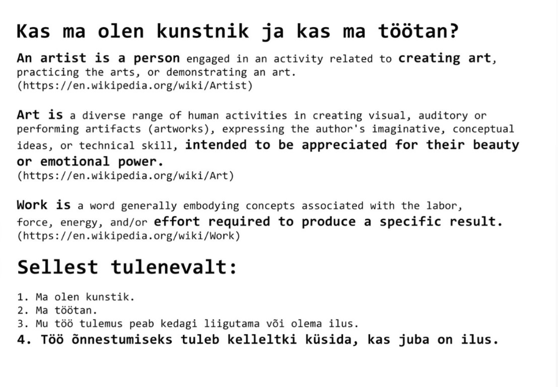 Janne Lias, Maali näitus, näitusevaade. Kunstmatrix keskkond, 2020.